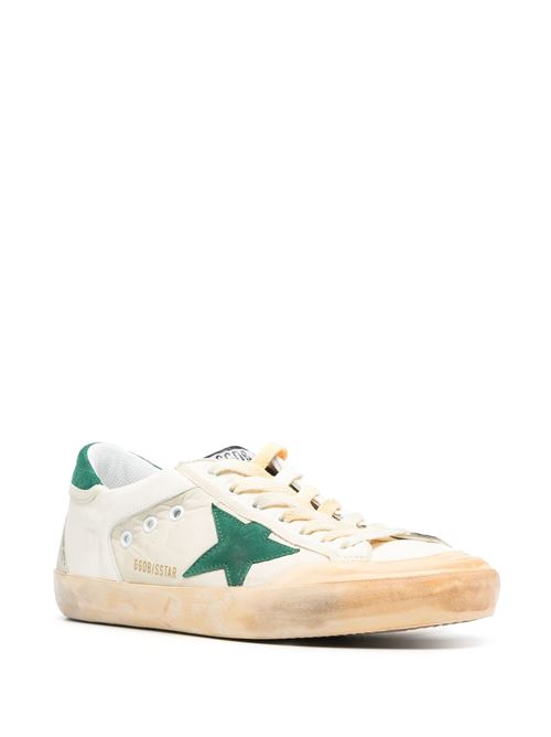 SUPER STAR PENSTAR NYLON AND NAPPA UPPER LEATHER STAR AND HEEL SUEDE SPUR GOLDEN GOOSE DELUXE BRAND | GMF00109.F005443.11726/WHITE/GREEN/ICE